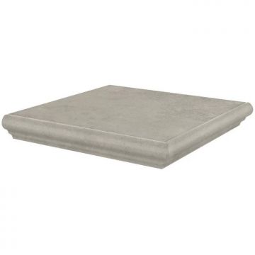 Ступень угловая Kerama Marazzi (Керама Марацци) Хадду серая светлая матовая 34x34x0,8 см, KM4040G0011NGTA