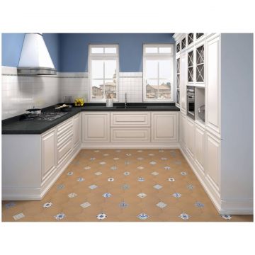 Вставка Керама Марацци Соларо 9,9х9,9 см белый, синий матовая STGA4841146, Kerama Marazzi