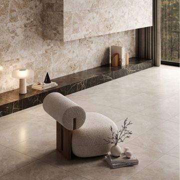 Керамогранит Vitra (Витра) MarbleSystem Перла Кремовый лаппатированный R9 Ректификат K948090LPR 60х120 см