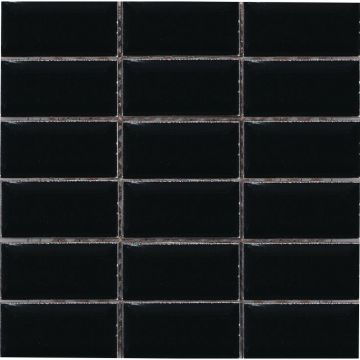 Настенная плитка Vitra (Витра) Metro Tiles Черная глянцевая 5x10 см, K5235934