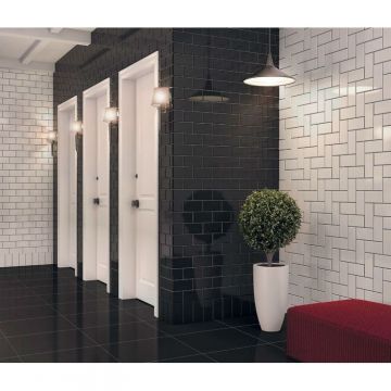 Настенная плитка Vitra (Витра) Metro Tiles Черная глянцевая 5x10 см, K5235934