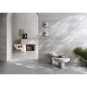 Керамогранит Vitra (Витра) StoneSystem ДекоТравертин Сильвер матовый R10A 60x120 см, K948104R0001VTER