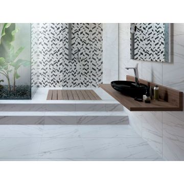 Керамогранит Vitra (Витра) Marmori Калакатта Белый Полированный 60х120x0.9 см, K947021FLPR1VTST