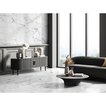 Керамогранит Vitra (Витра) MarbleS Бреча Белый R9 лаппатированный 60x120 см, K948085LPR01VTER