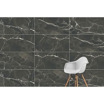 Керамогранит Vitra (Витра) SilkMarble Порто Неро Матовый R9 Ректификат 60x120x0.9 см, K950299R0001VTSP