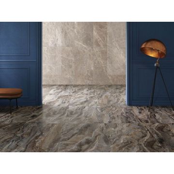 Керамогранит Vitra (Витра) MarbleSet Оробико Темный Греж лаппатированный R9 60x60x0.9 см, K951304LPR01VTEP