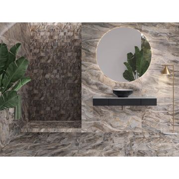 Керамогранит Vitra (Витра) MarbleSet Оробико Темный Греж лаппатированный R9 60x120x0.9 см, K951333LPR01VTEP