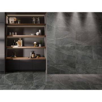 Керамогранит Vitra (Витра) CityMarble Калакатта Блэк лаппатированный R9 60x60x0.8 см, K951838LPR01VTET