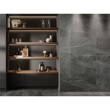 Керамогранит Vitra (Витра) CityMarble Калакатта Блэк лаппатированный R9 60x120x0.9 см, K951845LPR01VTEP
