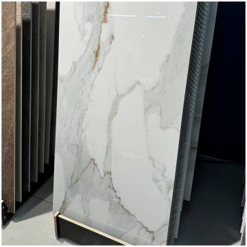 Керамогранит Аркана Керамика Alex 120х60 см 9 мм белый глянцевый, Calacatta Polished, Arcana Ceramica