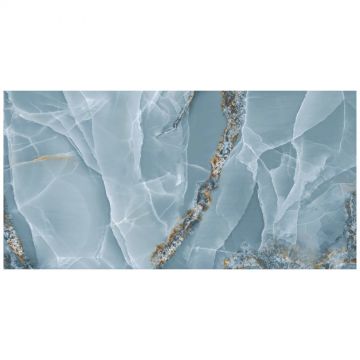 Керамогранит Аркана Керамика Onyx Blue 120х60 см голубой супер глянец, High Glos, Arcana Ceramica