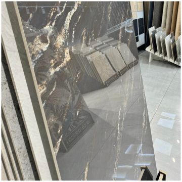 Керамогранит Аркана Керамика Murad 120х60 см черный супер глянец, Brown High Glos, Arcana Ceramica