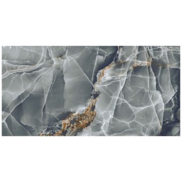 Керамогранит Аркана Керамика Onyx Black 120х60 см черный, серый супер глянец, High Glos, Arcana Ceramica