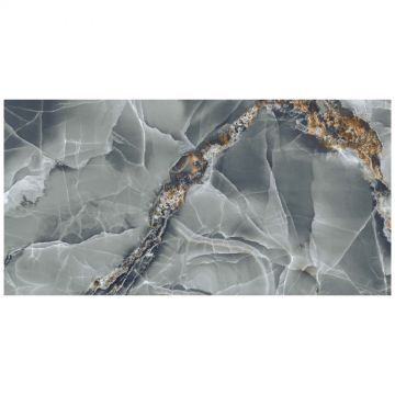 Керамогранит Аркана Керамика Onyx Black 120х60 см черный, серый супер глянец, High Glos, Arcana Ceramica