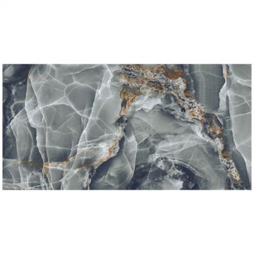 Керамогранит Аркана Керамика Onyx Black 120х60 см черный, серый супер глянец, High Glos, Arcana Ceramica