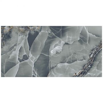 Керамогранит Аркана Керамика Onyx Black 120х60 см черный, серый супер глянец, High Glos, Arcana Ceramica