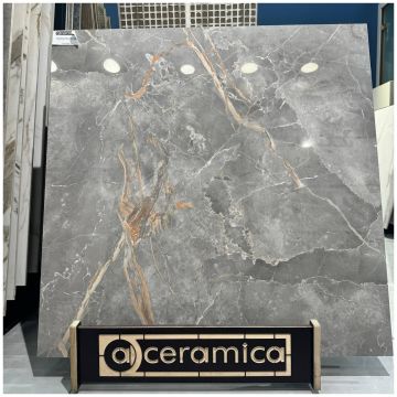 Керамогранит Аркана Керамика Elison 80х80 см серый, темно-серый полированный, Dark Polished, 186712, Arcana Ceramica