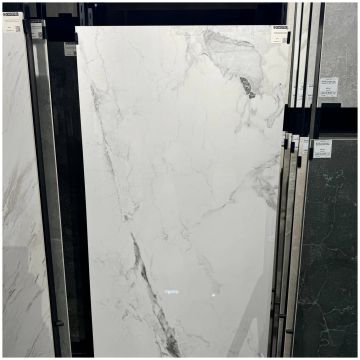 Керамогранит Аркана Керамика Carlo 160х80 см серый, белый полированный, Polished, 246738, Arcana Ceramica
