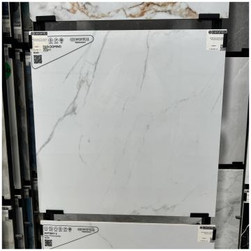 Керамогранит Аркана Керамика Domino 60х60 см 7 мм белый глянцевый, Calacatta Polished, Arcana Ceramica