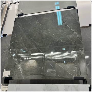 Керамогранит Аркана Керамика Pulpis Nero 60х60 см серый, черный супер глянец, High Glos, Arcana Ceramica