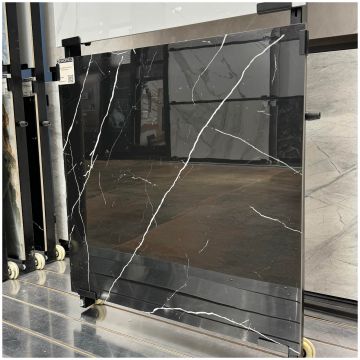 Керамогранит Аркана Керамика Rud 60х60 см черный, белый супер глянец, Black High Glos, Arcana Ceramica