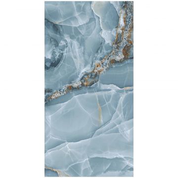Керамогранит Аркана Керамика Onyx Blue 120х60 см голубой супер глянец, High Gloss, Arcana Ceramica
