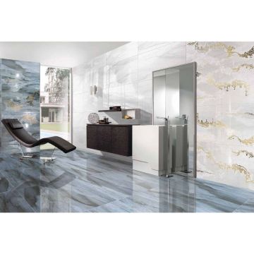 Керамогранит Brennero Ceramiche (Бреннеро Черамике) Venus Decor Solitaire Gold Blu лаппатированный ректификат 60x120 см