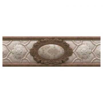 Бордюр Сифре Sophie 20х6 см коричневый матовая CFR000044, Roseton Moka Cenefa, Cifre Ceramica