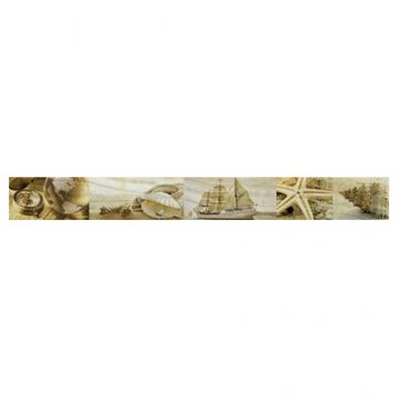 Бордюр Мир Керамика Manhattan 60х6 см бежевый глянцевая MRC000021, L Beige, Myr Ceramica