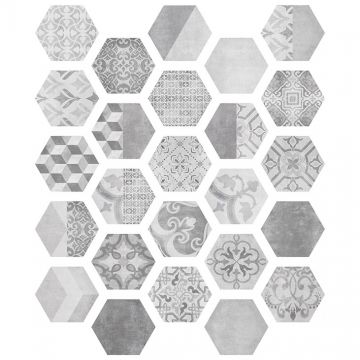 Керамогранит Итт Керамик Nuuk Hexa 26,7х23,2 см серый матовая, Itt Ceramic