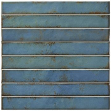Плитка ЛА Платера Raku 35х35 см синяя глянцевая, Brick Turquoise, La Platera