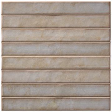 Плитка ЛА Платера Raku 35х35 см серая, бежевая глянцевая, Brick Grey, La Platera