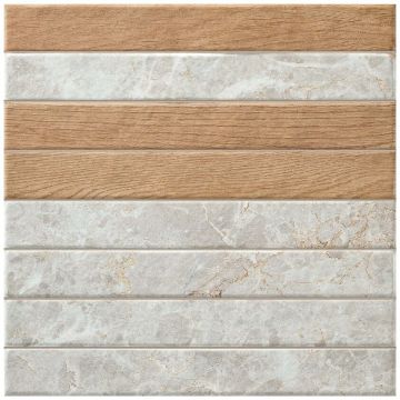 Плитка ЛА Платера Capri 35х35 см белая, бежевая матовая, Brick White Mix, La Platera