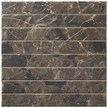 Плитка ЛА Платера Capri 35х35 см коричневая матовая, Brick Black, La Platera