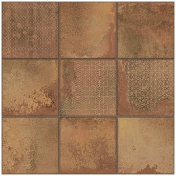 Керамогранит ЛА Платера Cora 45х45 см коричневый матовый, Kube Cobre-d, La Platera