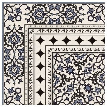 Декор Реалонда Orly 44,2х44,2 см черный, белый, синий матовая RLD000023, Deco Esquina, Realonda