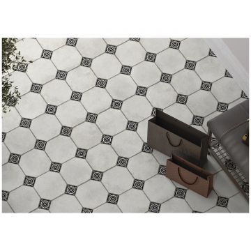 Керамогранит Реалонда Leeds 33х33 см белый, черный матовая RLD000046, Black, Realonda