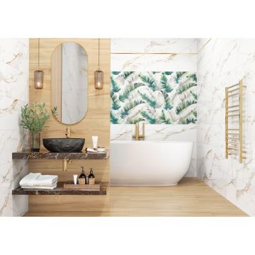 Бордюр Alma Ceramica (Алма Керамика) Frieze Platina глянцевый 1,2х90х0,9 см, BW0FRZ66