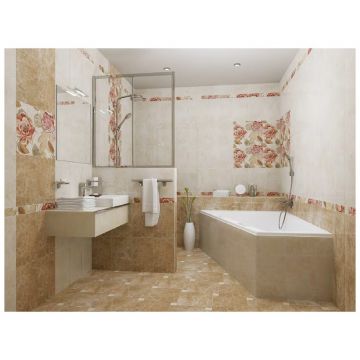 Вставка КЕРАМИКА КЛАССИК Иллирия 5х5 см бежевый глянцевая х9999090733, Ceramica Classic