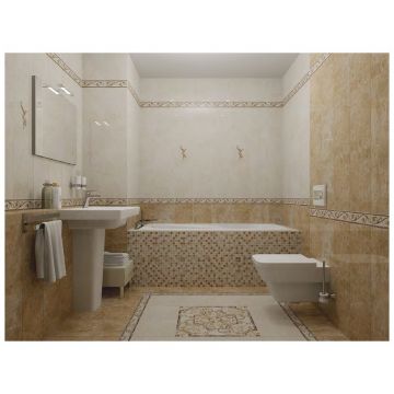 Вставка КЕРАМИКА КЛАССИК Иллирия 5х5 см бежевый глянцевая х9999090733, Ceramica Classic