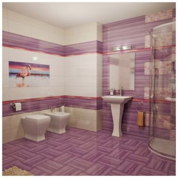 Бордюр КЕРАМИКА КЛАССИК Flamingo 50х2 см розовый глазурованная, матовая х9999093101, Фламинго, Ceramica Classic