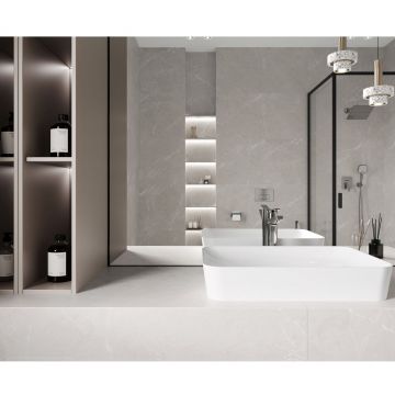 Керамогранит Laparet (Лапарет) Pietra Blanco серый 60х120 см матовый карвинг