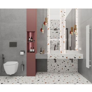 Керамогранит Laparet (Лапарет) Terazzo Bianco цветной 60х120 см матовый карвинг