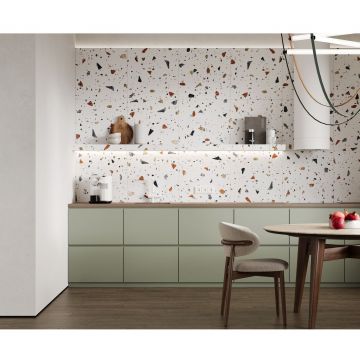 Керамогранит Laparet (Лапарет) Terazzo Bianco цветной 60х120 см матовый карвинг