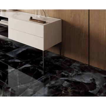 Керамогранит Laparet (Лапарет) Andora Black чёрный 60х60 см полированный