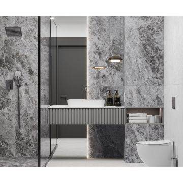 Керамогранит Laparet (Лапарет) Bohemian Ash тёмно-серый 59,5х119,1 см матовый карвинг, LP6012G0111R