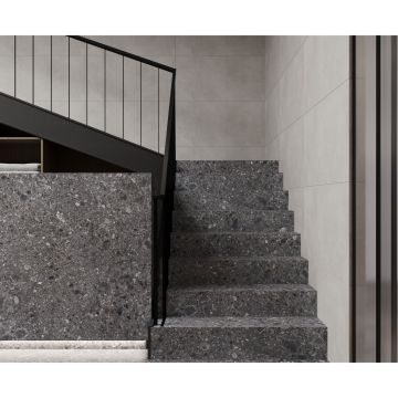 Керамогранит Laparet (Лапарет) Чеппо Неро Про графитовый 60х60 см матовый структурный R12/B Бархат