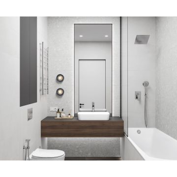 Керамическая плитка Laparet (Лапарет) Чиппо грей 30х89,5 см матовая обрезная, LP3090B0071R