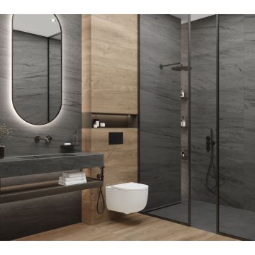 Керамогранит Laparet (Лапарет) Fog Night чёрный 60х120 см лаппатированный шайн