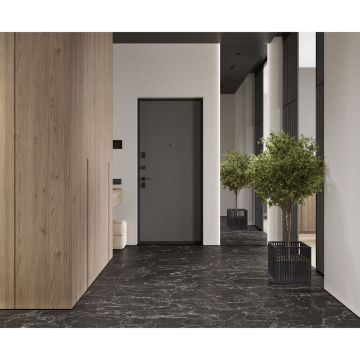 Керамогранит Laparet (Лапарет) Интенс Неро чёрный 59,5х119,1 см матовый гравированный, LP6012G0121R